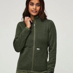 LIMITED EDITION Figs On-Shift Sweater Knit Jacket in Dark Olive (L)